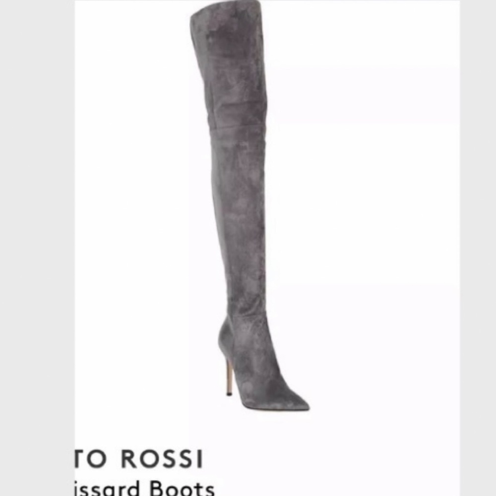 Gianvito Rossi, Charcoal Over-the-Knee Boots.
